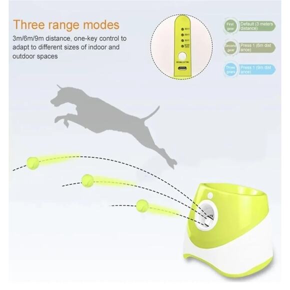 Automatic Ball Launcher for Dogs, USB Rechargeable Ball Thrower, 10-30 Ft - Picture 4 of 4